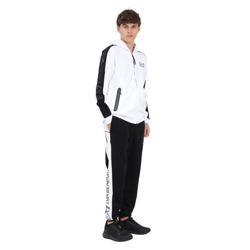 Pantalone Uomo con fascia laterale Nero giallo EA7 Emporio Armani- Francavilla Moda